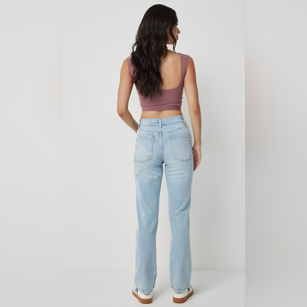 Ardene Blue Straight Leg Jeans - Picture 2 of 7